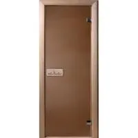 дверь бронза матовое 180*70, 6 мм, 2 петли, коробка хвоя. банный эксперт