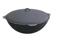 чаша азиатская чугунная (казан), с крышкой, 12 л