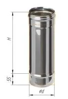 дымоход феррум нержавеющий (430/0,8 мм) ф250 l=0,5м черный ral9005
